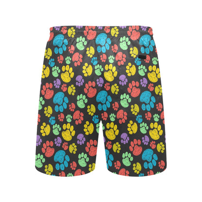 Paw Colorful Print Men's Swim Trunks Beach Shorts