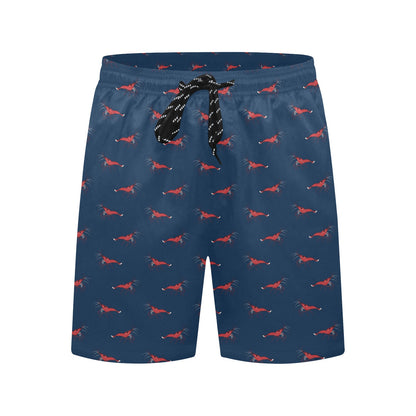 Shrimp Print Design LKS305 Men's Swim Trunks Beach Shorts