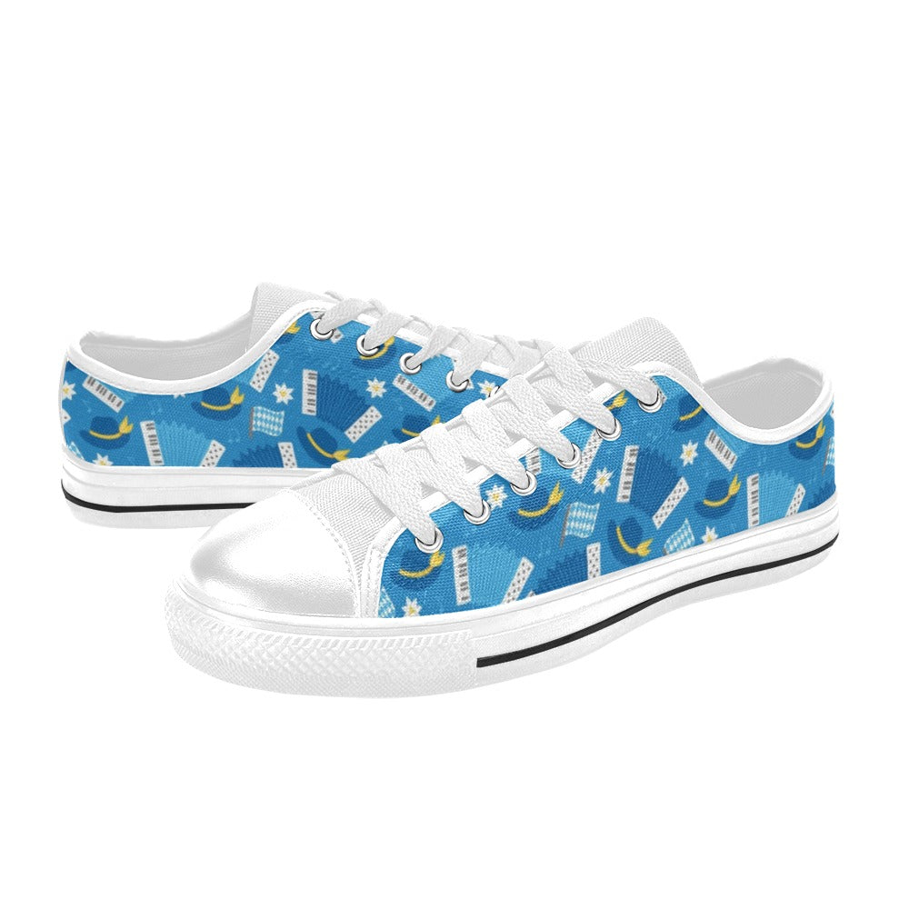 Accordion Print Design LKS401 Women's White Low Top Shoes