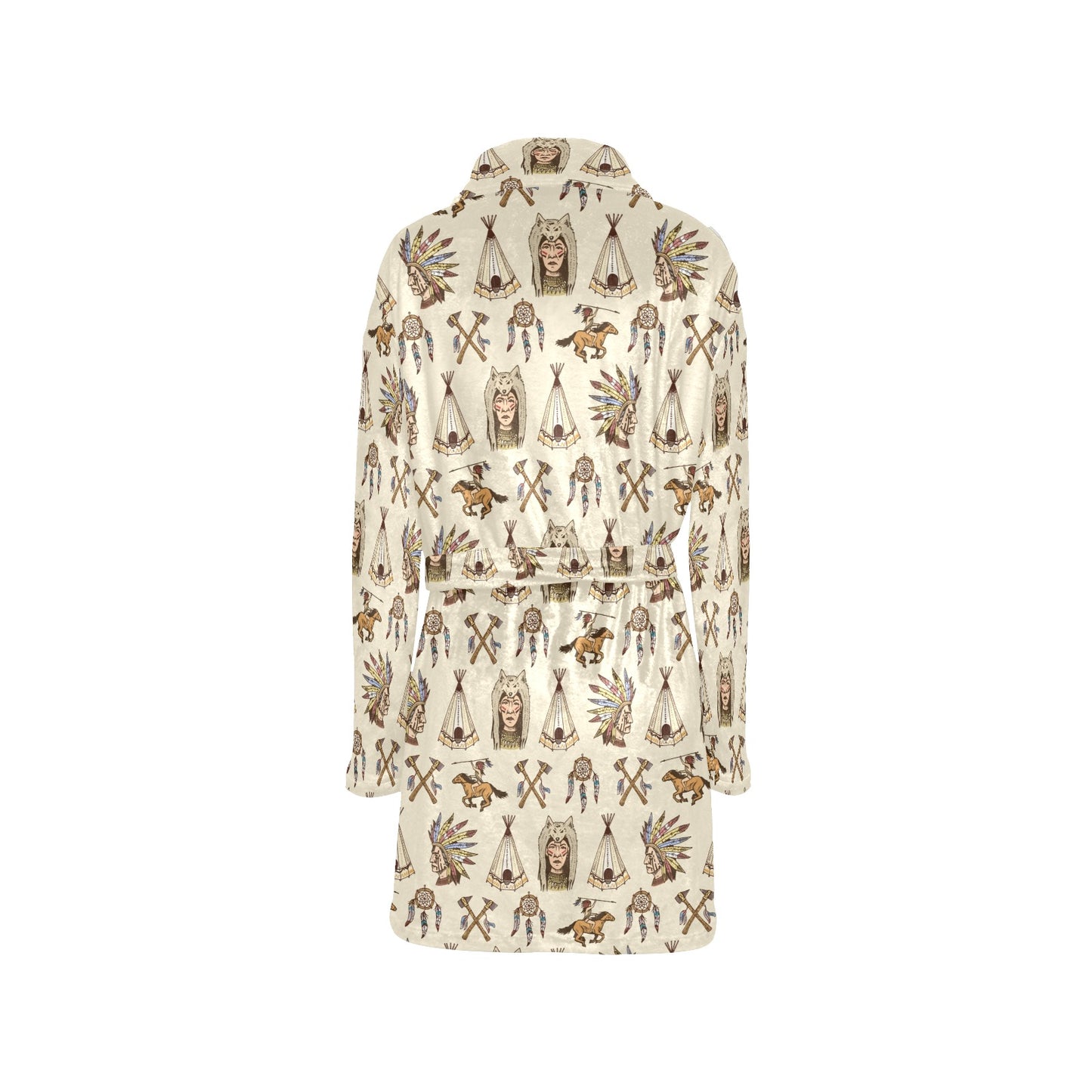 Native Indian Pattern Design Print Women's Fleece Robe