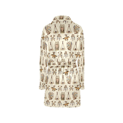 Native Indian Pattern Design Print Women's Fleece Robe