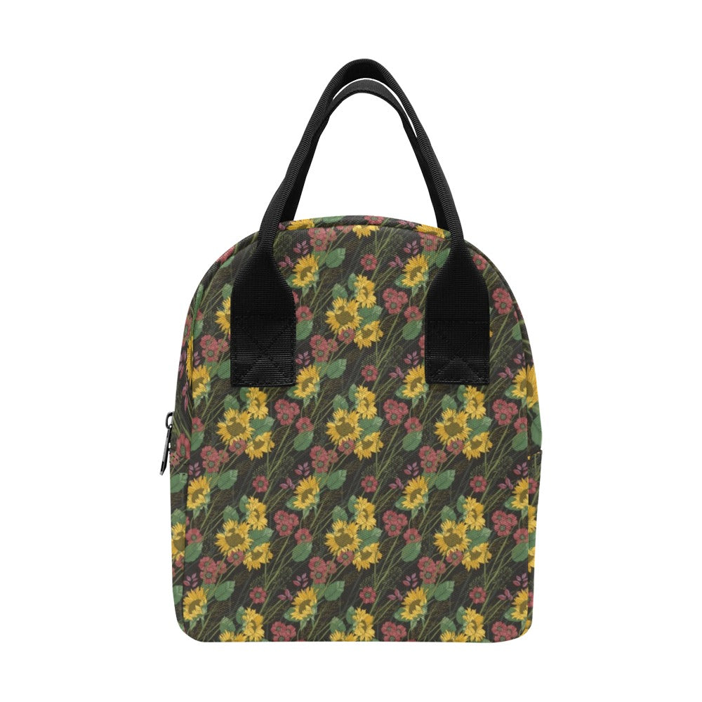 Sunflower Print Design LKS303 Insulated Lunch Bag