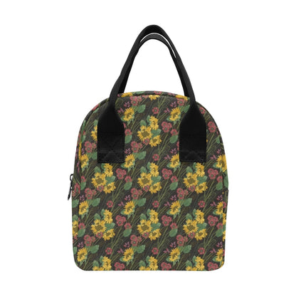 Sunflower Print Design LKS303 Insulated Lunch Bag