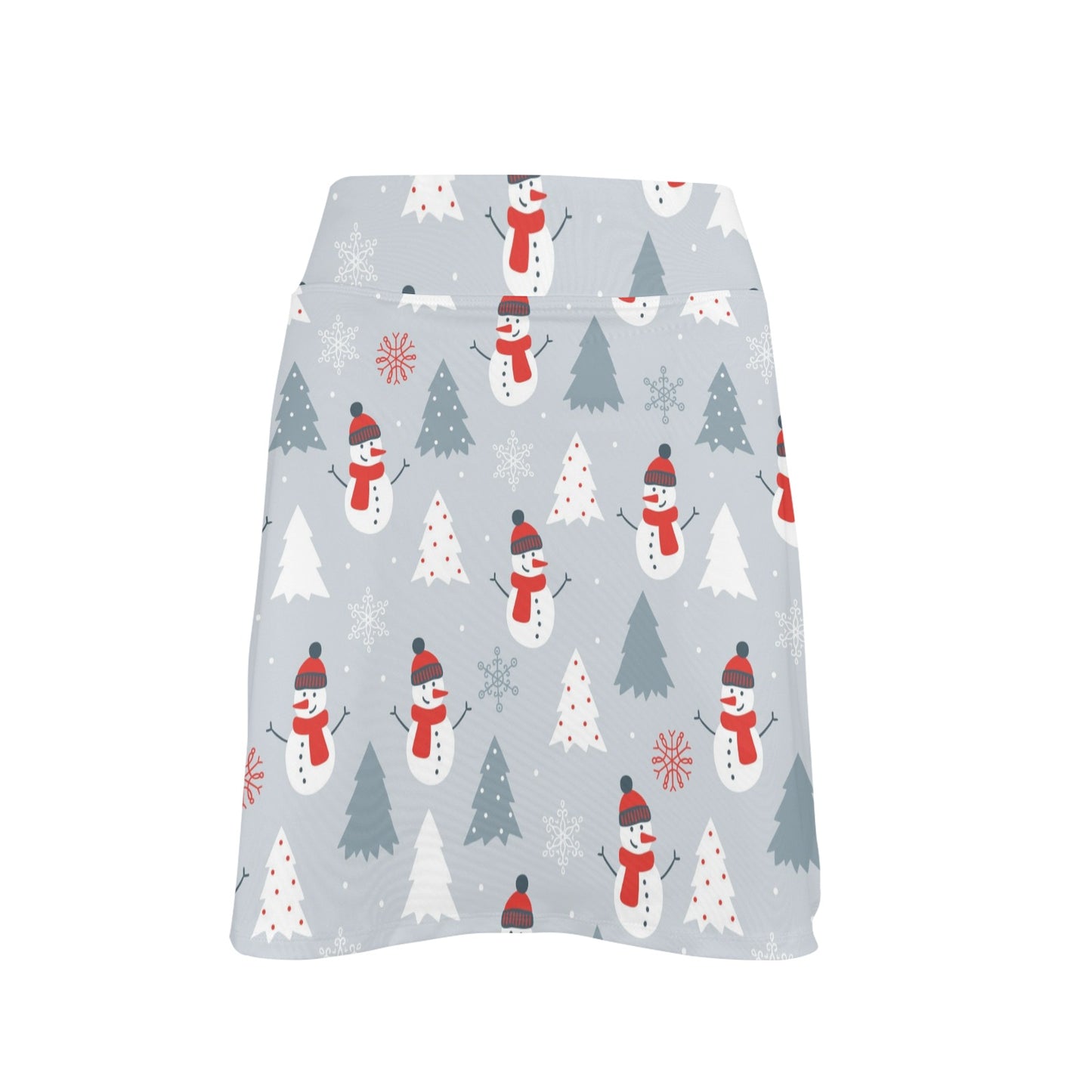 Snowman Print Design LKS302 Women's Golf Skirt with Pocket