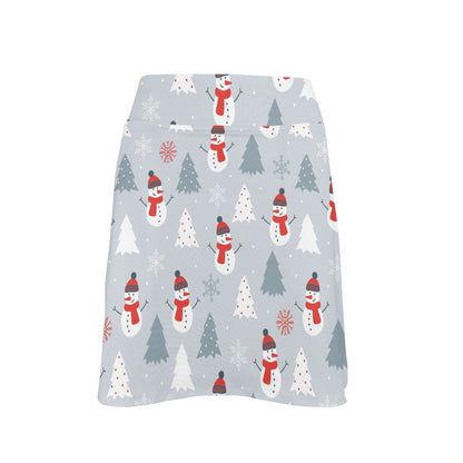Snowman Print Design LKS302 17" Golf & Pickleball Skort with Pockets
