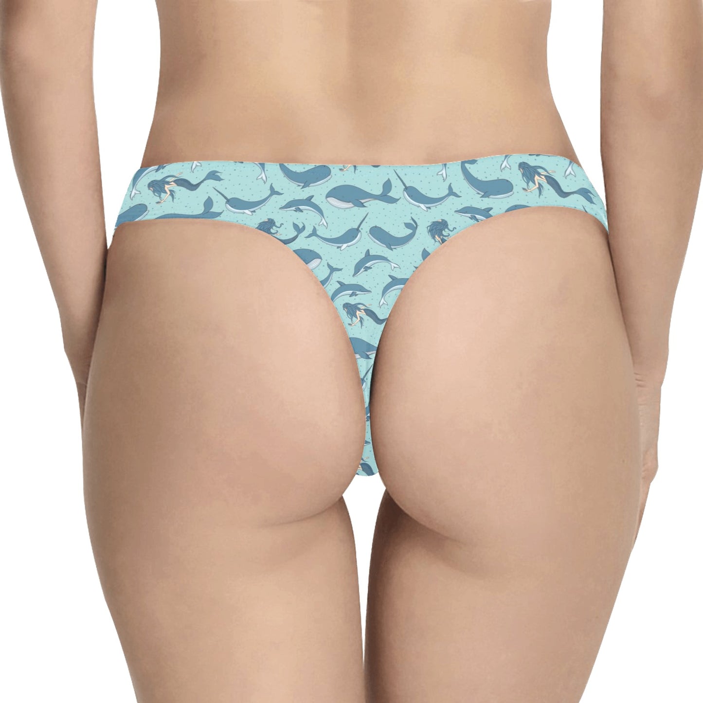 Narwhal Themed Print Women's Thongs