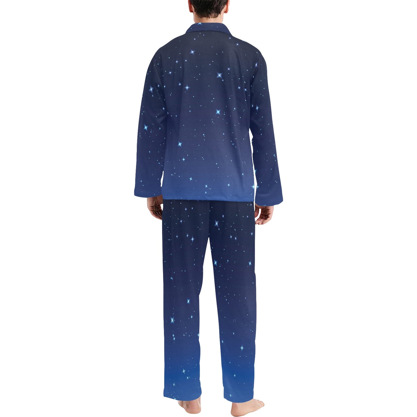 Night sky Pattern Print Design A01 Men's Long Pajama Set