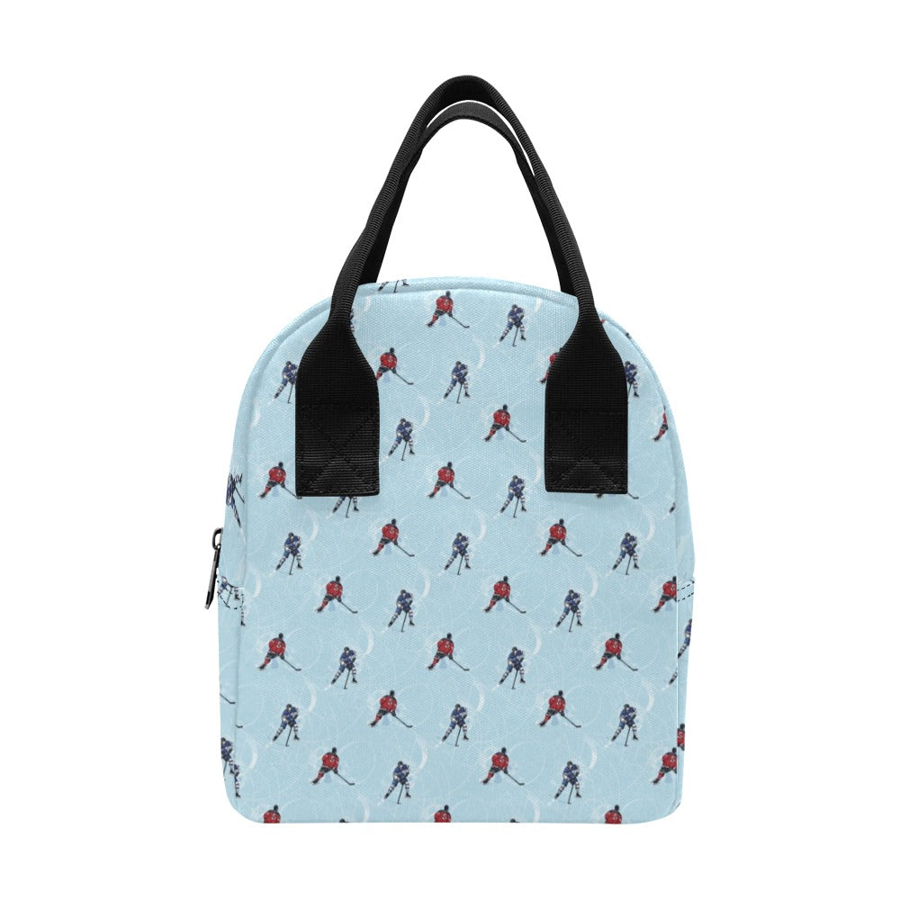 Hockey Player Print Design LKS302 Insulated Lunch Bag