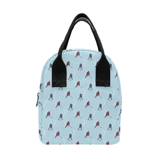 Hockey Player Print Design LKS302 Insulated Lunch Bag