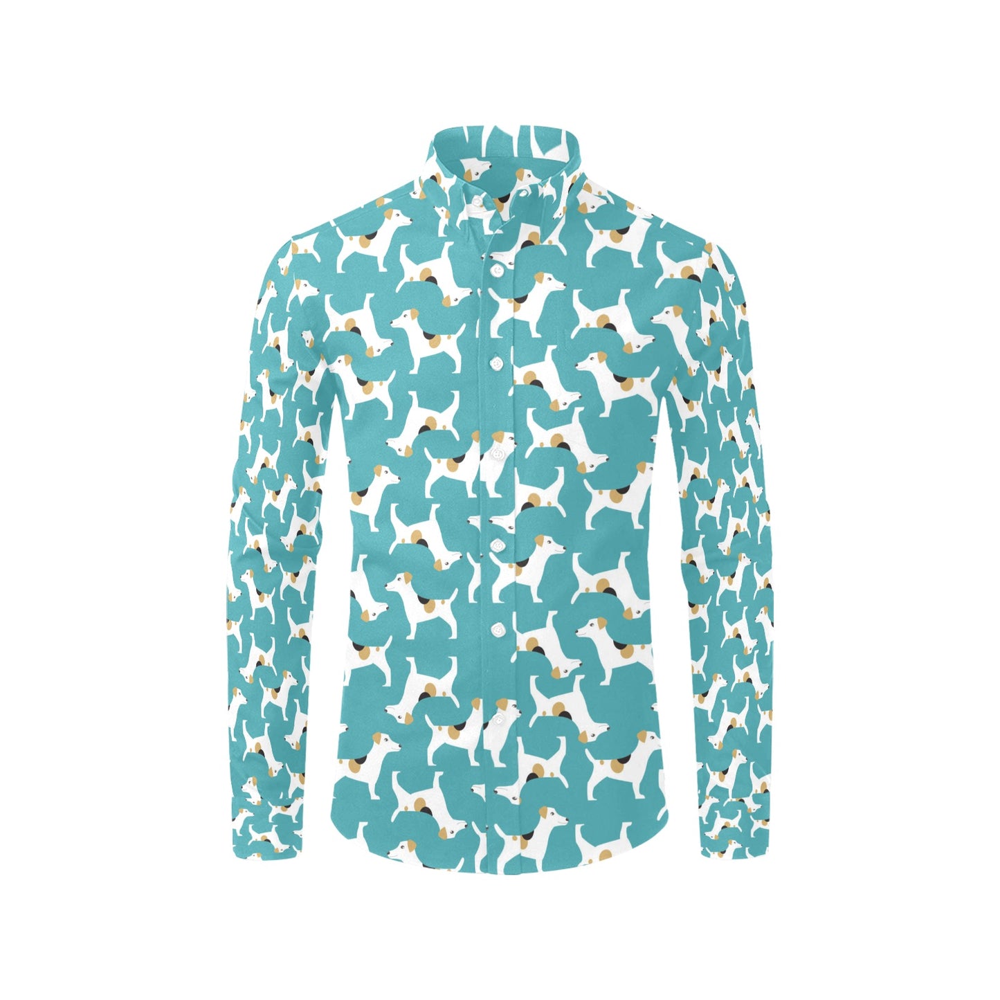 Russell Terriers Print Design LKS301 Men's Long Sleeve Dress Shirt