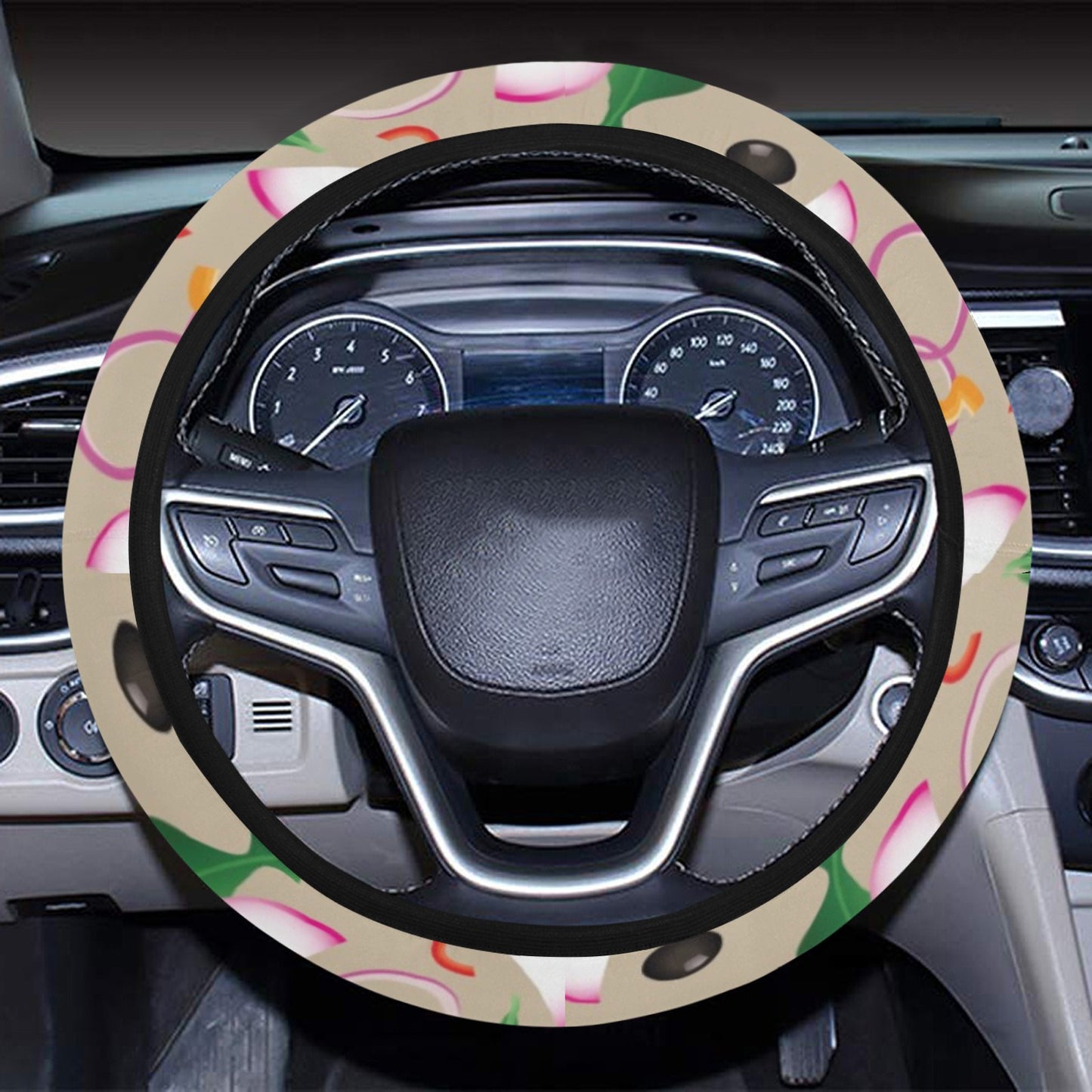 Salad Print Design LKS303 Steering Wheel Cover with Elastic Edge