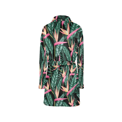Bird Of Paradise Pattern Print Design BOP03 Women's Fleece Robe