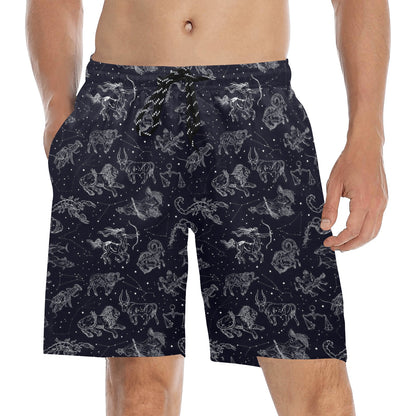 Zodiac Print Design LKS304 Men's Swim Trunks Beach Shorts