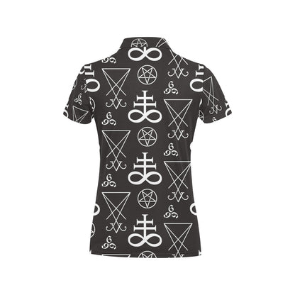 Pentagram Pattern Print Design A04 Women's Polo Shirt