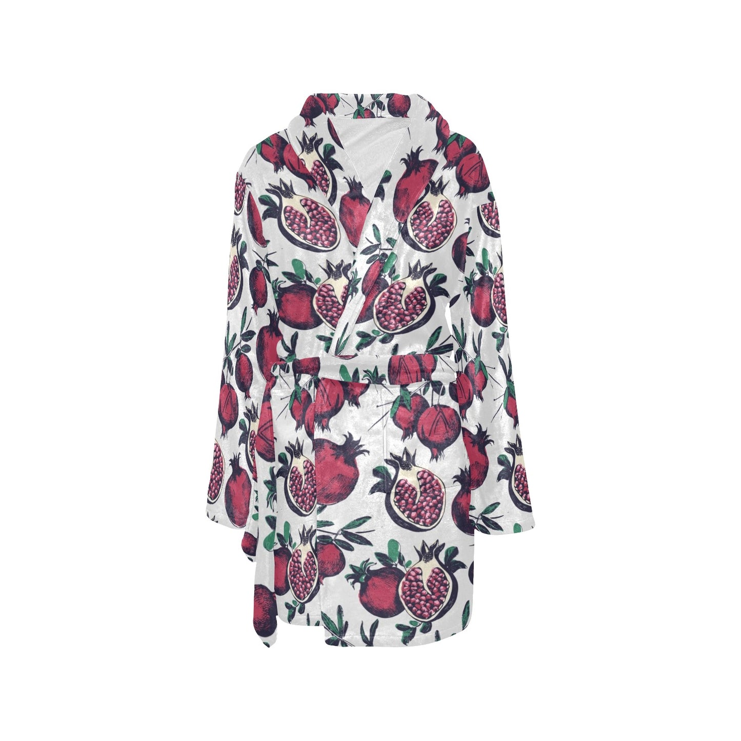 Pomegranate Pattern Print Design PG01 Women's Fleece Robe