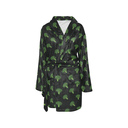 Broccoli Pattern Print Design 04 Women's Fleece Robe