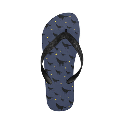 Wolf Print Design LKS301 Flip Flops