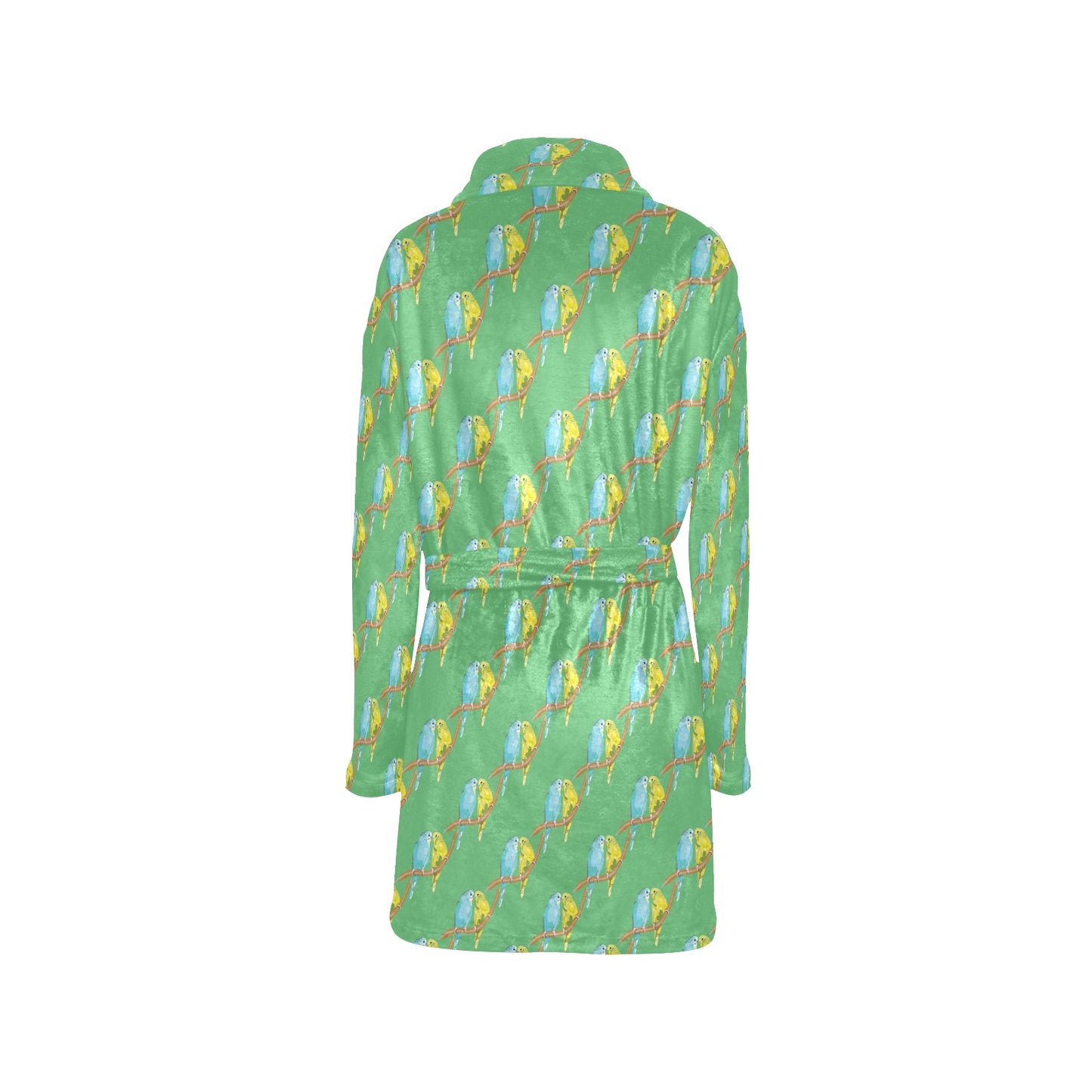 Budgerigar Pattern Print Design 01 Women's Fleece Robe
