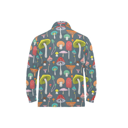 Mushroom Pattern Print Design A03 Long Sleeve Polo Shirt For Men's