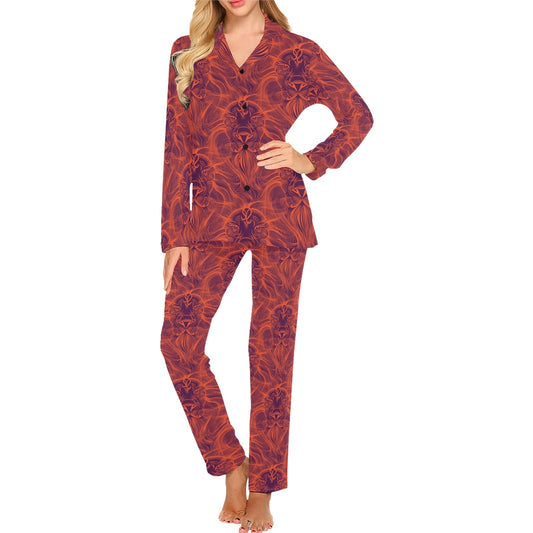 Leo Pattern Print Design 01 Women's Long Pajama Set
