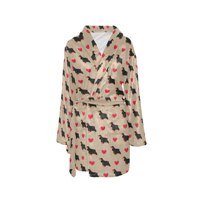 Cocker Pattern Print Design 02 Women's Fleece Robe