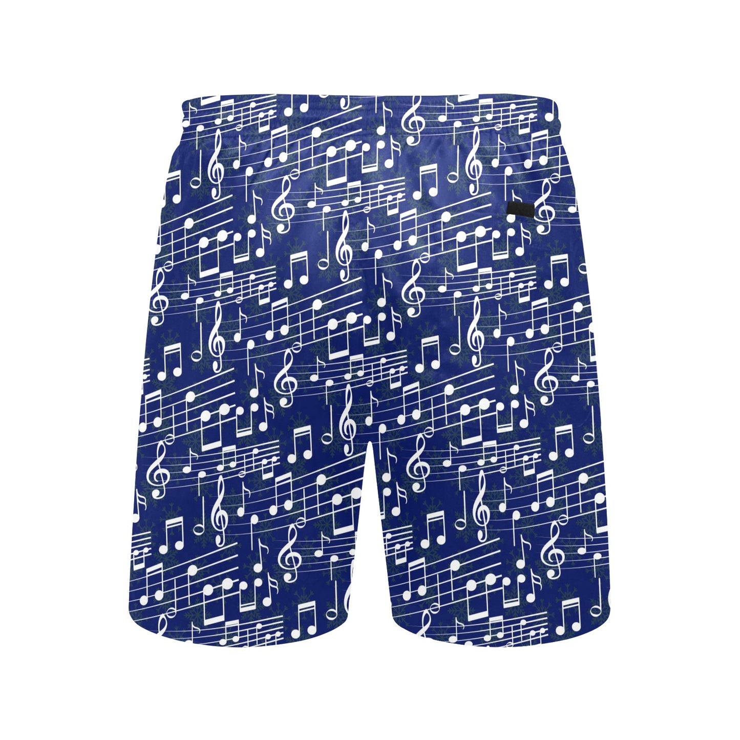 Music Note Blue Themed Print Men's Swim Trunks Beach Shorts
