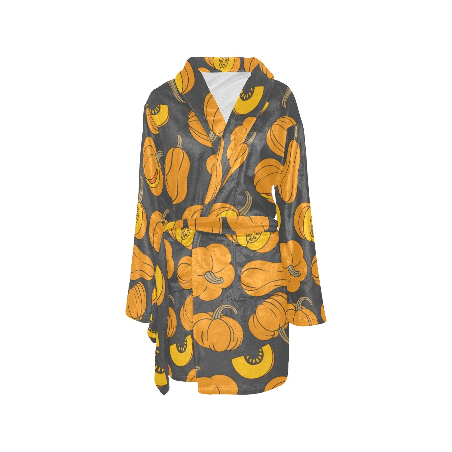 Pumpkin Pattern Print Design A03 Women's Fleece Robe