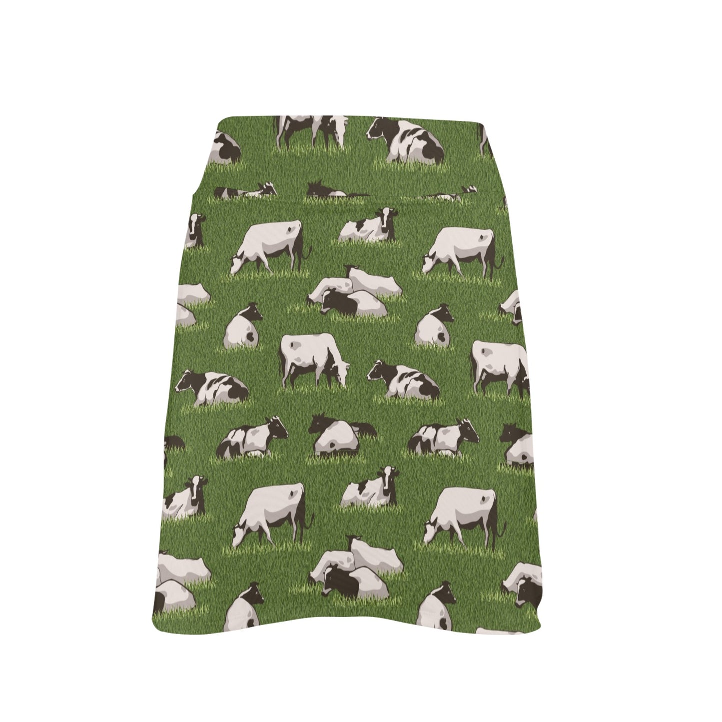 Cow on Grass Print Pattern 17" Golf & Pickleball Skort with Pockets