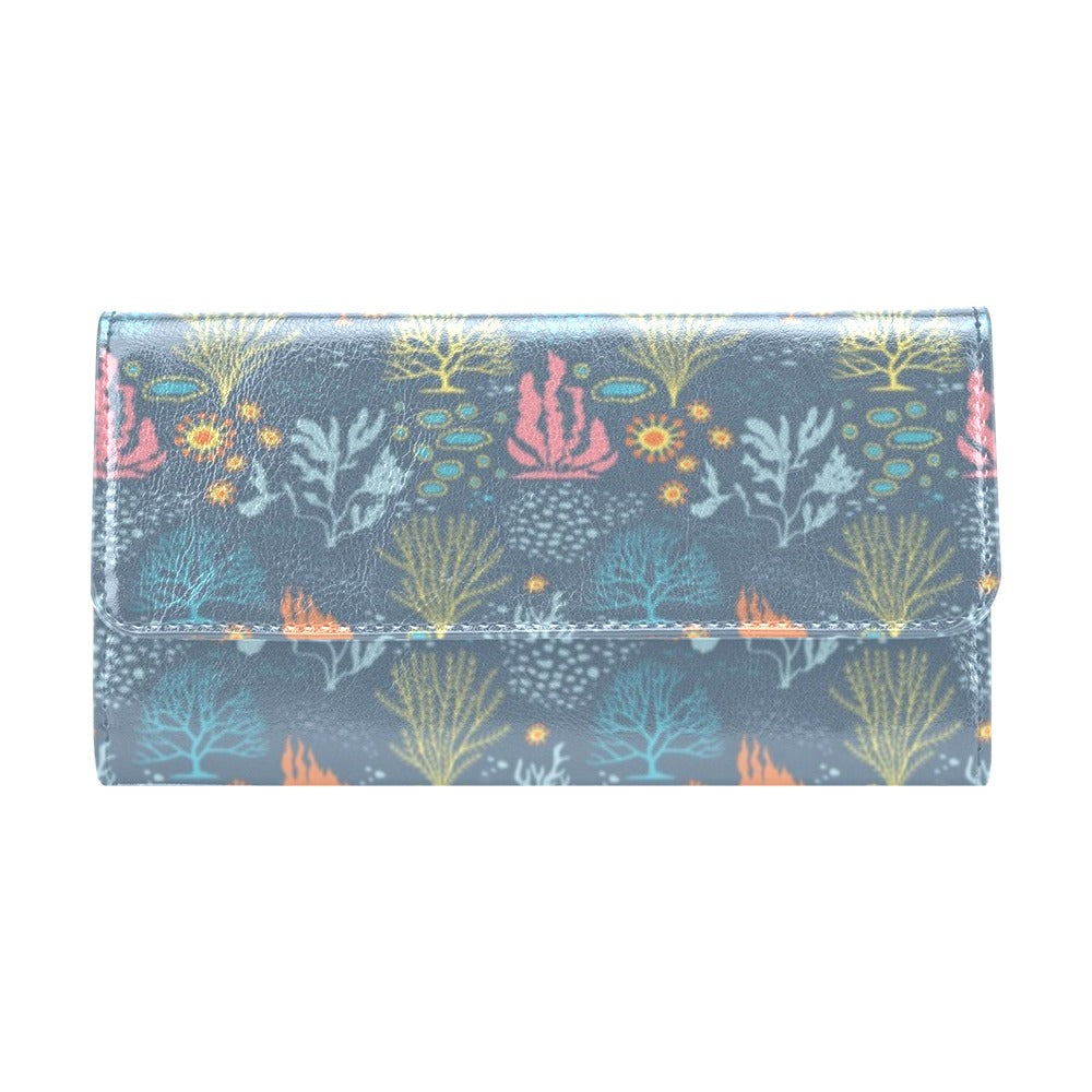 Seaweed Print Design LKS304 Women's Trifold Wallet