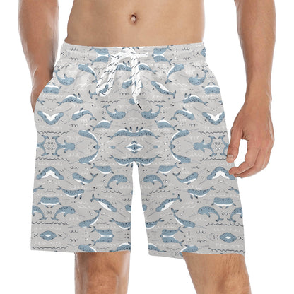 Narwhal Pattern Print Men's Swim Trunks Beach Shorts