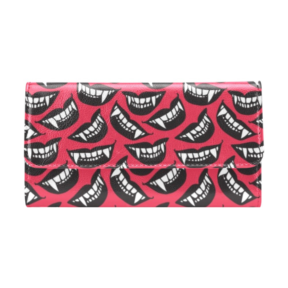 Vampire Lips Print Design LKS305 Women's Trifold Wallet