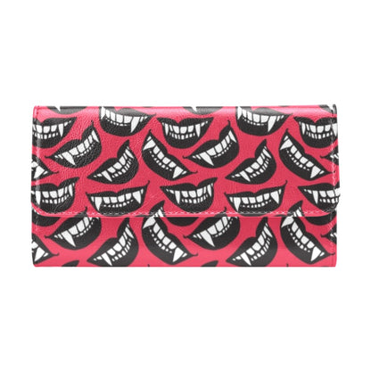 Vampire Lips Print Design LKS305 Women's Trifold Wallet