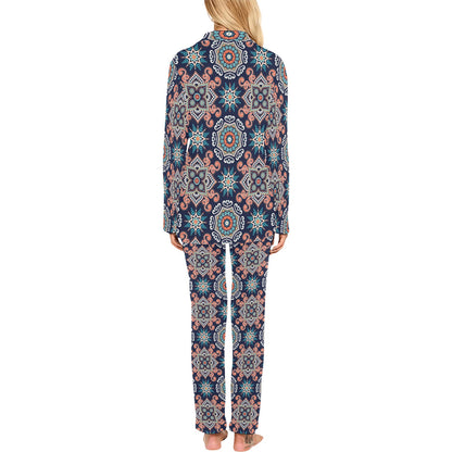 Bohemian Pattern Print Design 02 Women's Long Pajama Set