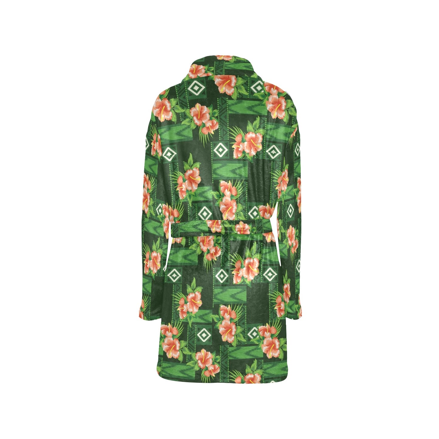 Hibiscus Pattern Print Design HB05 Women's Fleece Robe