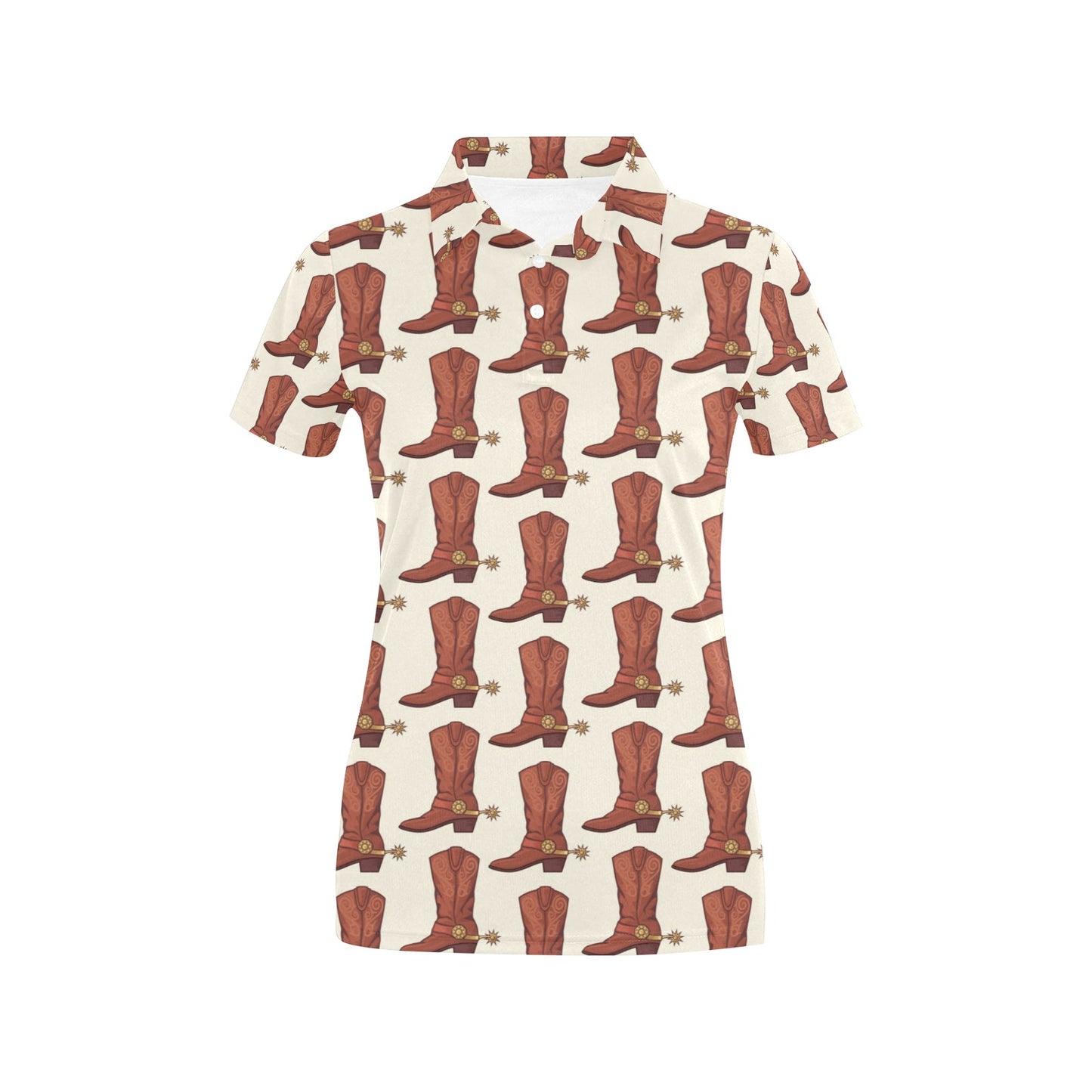 Cowboy Pattern Print Design 06 Women's Polo Shirt