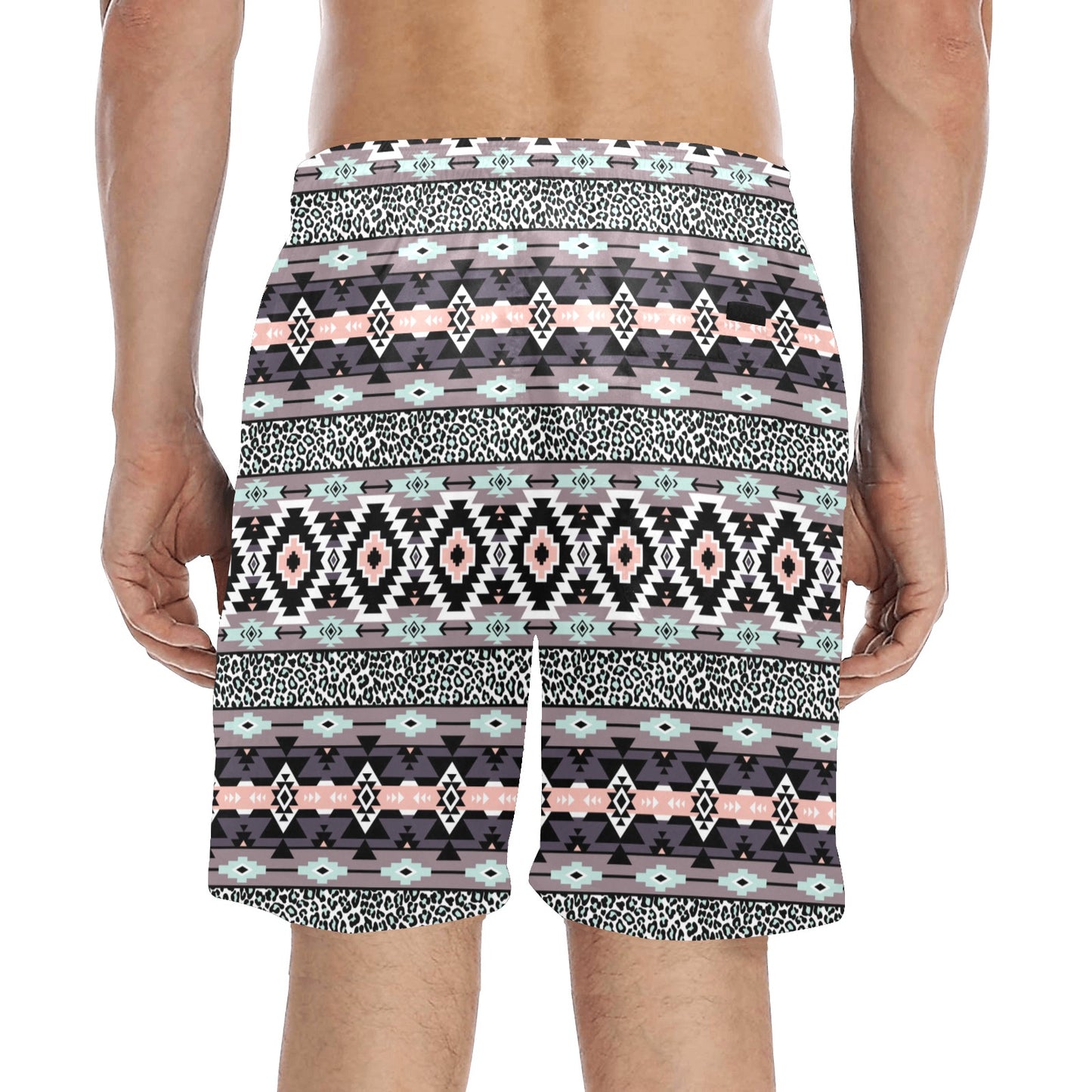 Safari Pattern Print Design LKS302 Men's Swim Trunks Beach Shorts