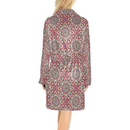 Bohemian Pattern Print Design 03 Women's Fleece Robe