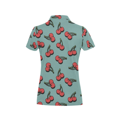 Cherry Pattern Print Design CH03 Women's Polo Shirt