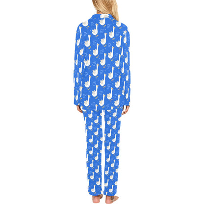 Goose Print Design LKS402 Women's Long Pajama Set