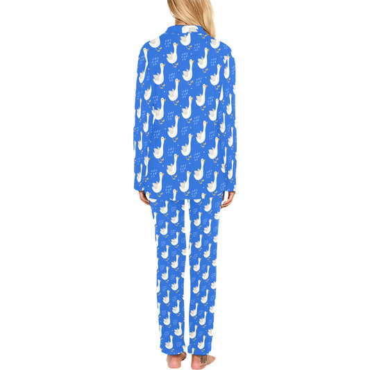 Goose Print Design LKS402 Women's Long Pajama Set