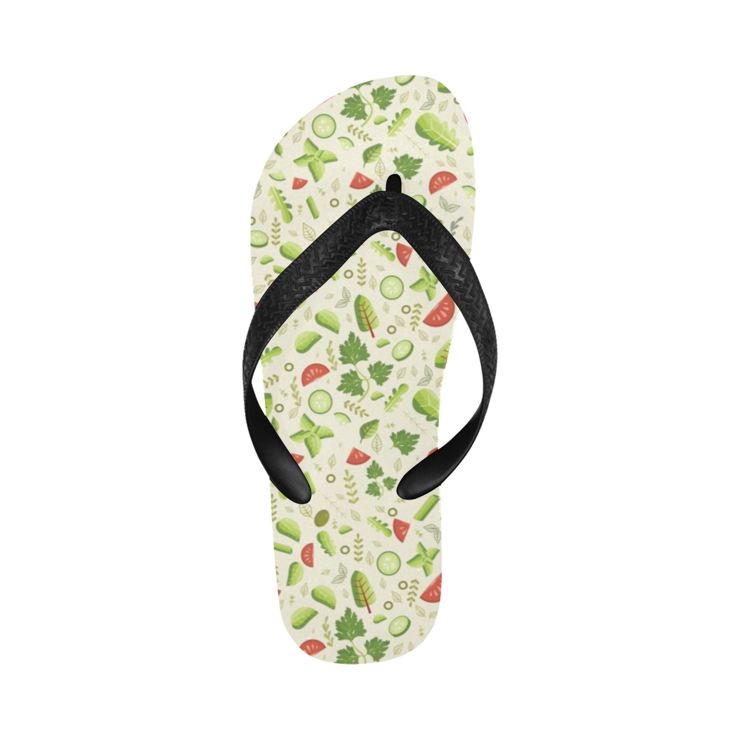 Salad Vegetable Print Design LKS302 Flip Flops
