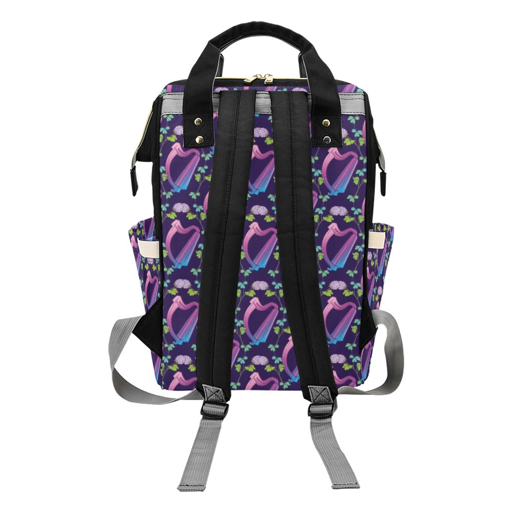 Harp Print Design LKS403 Diaper Bag Backpack