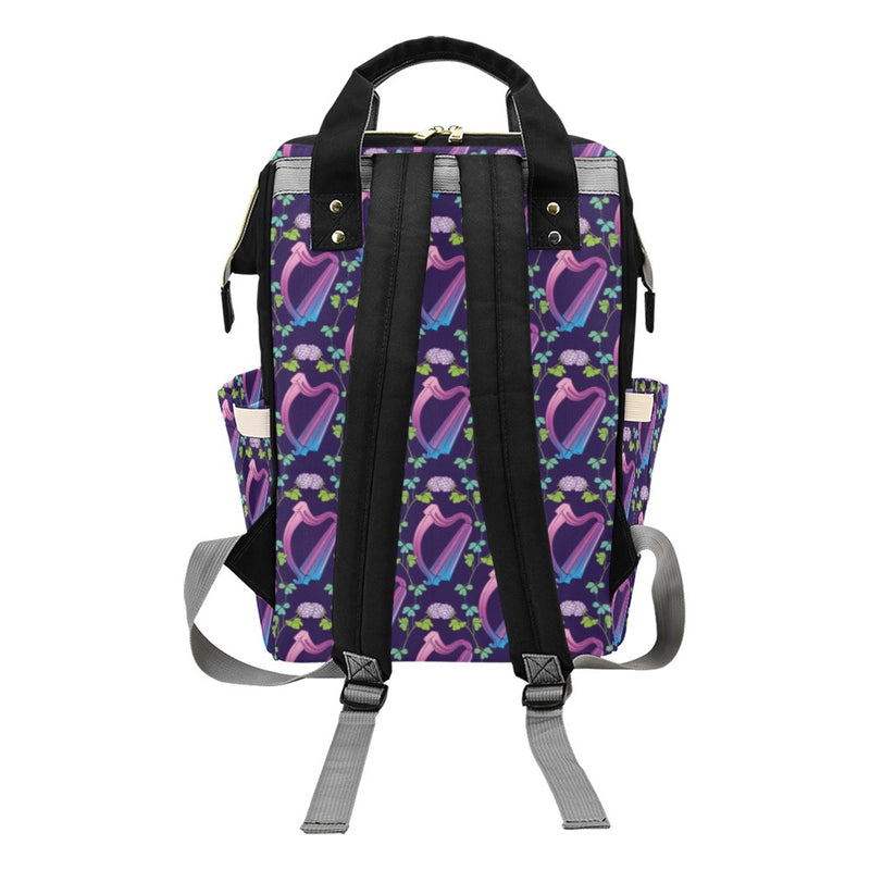 Harp Print Design LKS403 Diaper Bag Backpack