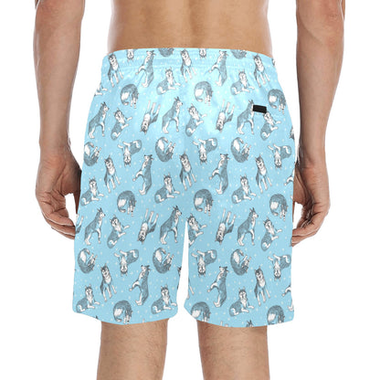 Wolf Design Print Pattern Men's Swim Trunks Beach Shorts
