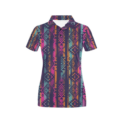Line Tribal Aztec Women's Polo Shirt