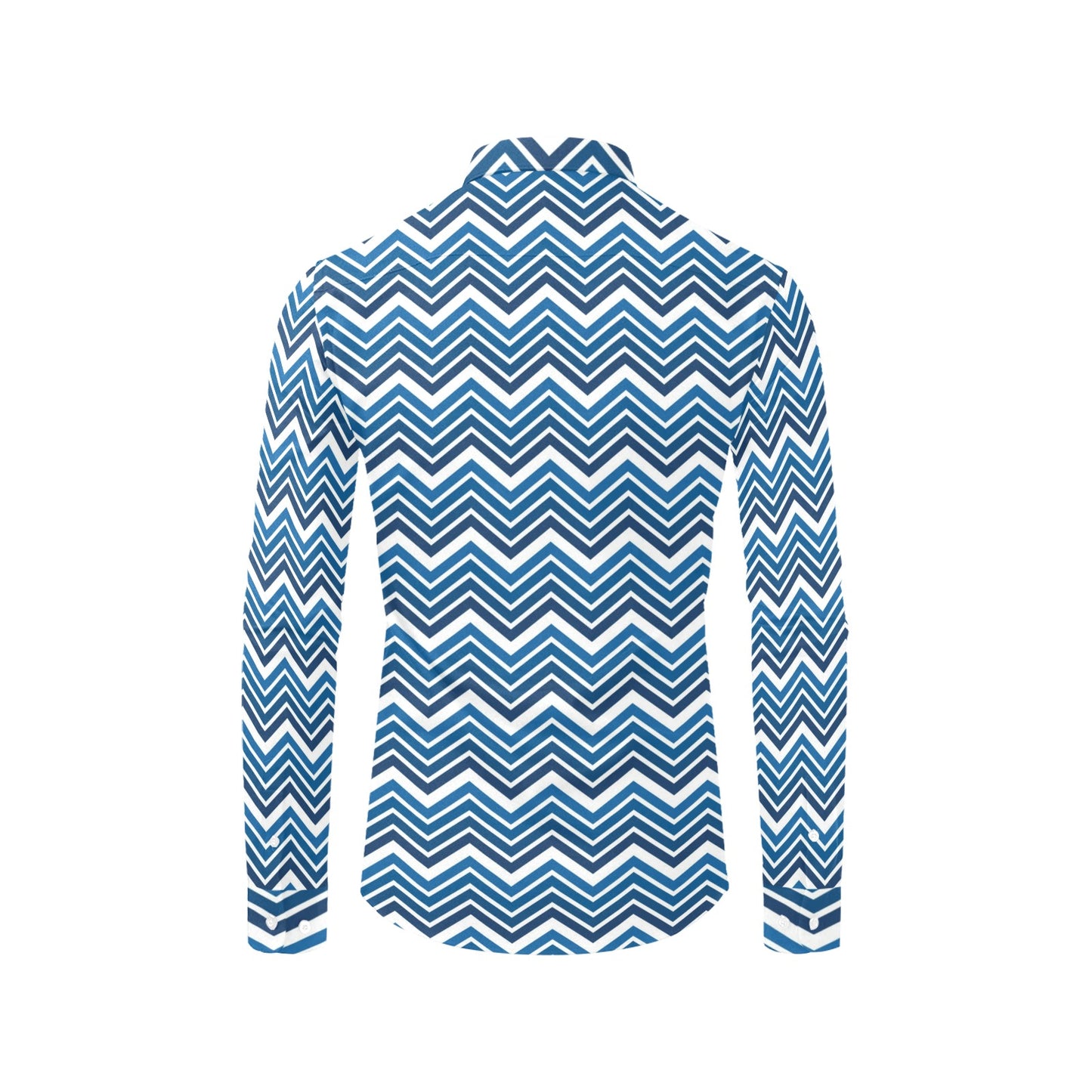 Chevron Print Design LKS403 Men's Long Sleeve Dress Shirt