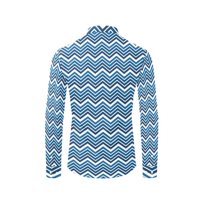 Chevron Print Design LKS403 Men's Long Sleeve Dress Shirt