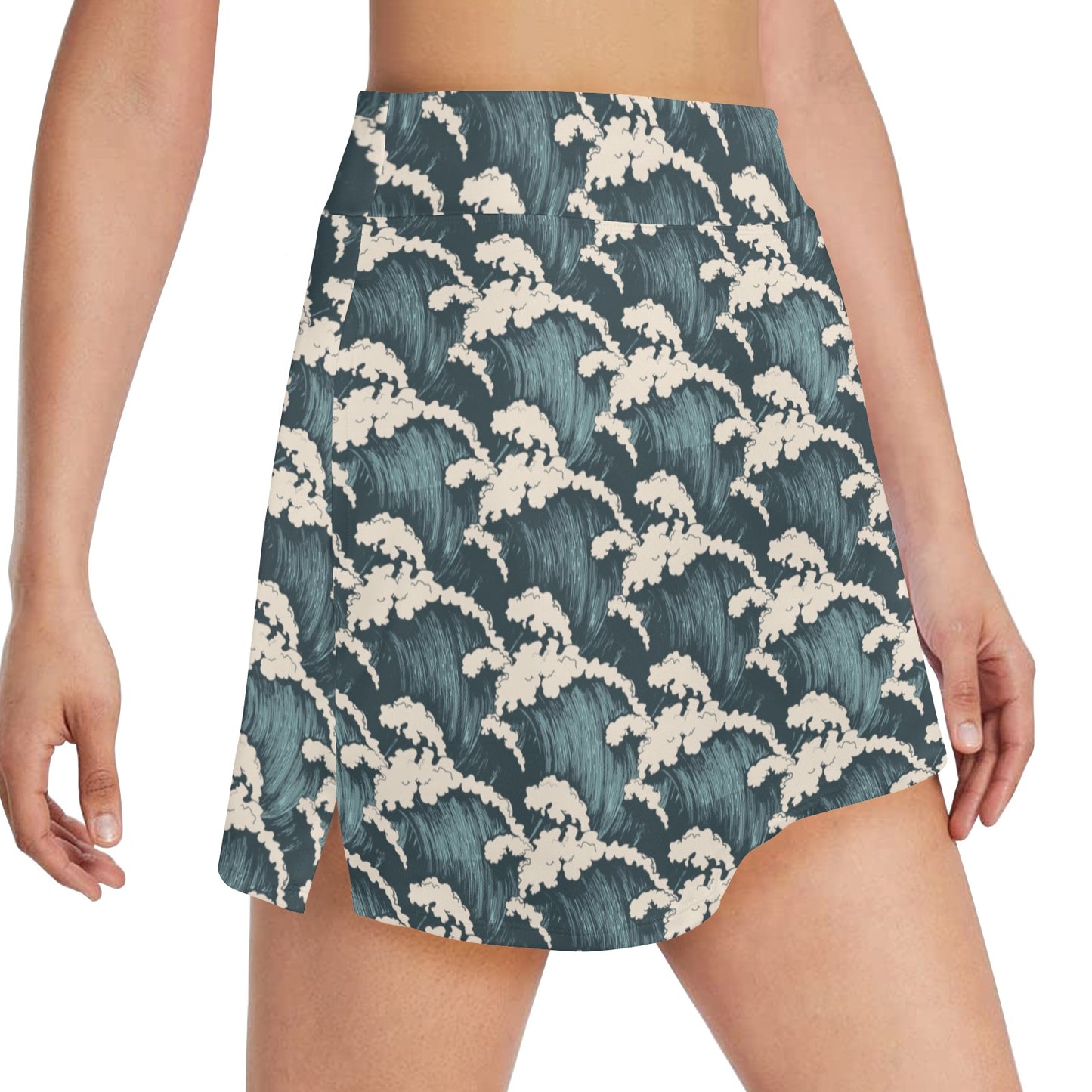 Wave Art Print 17" Golf & Pickleball Skort with Pockets