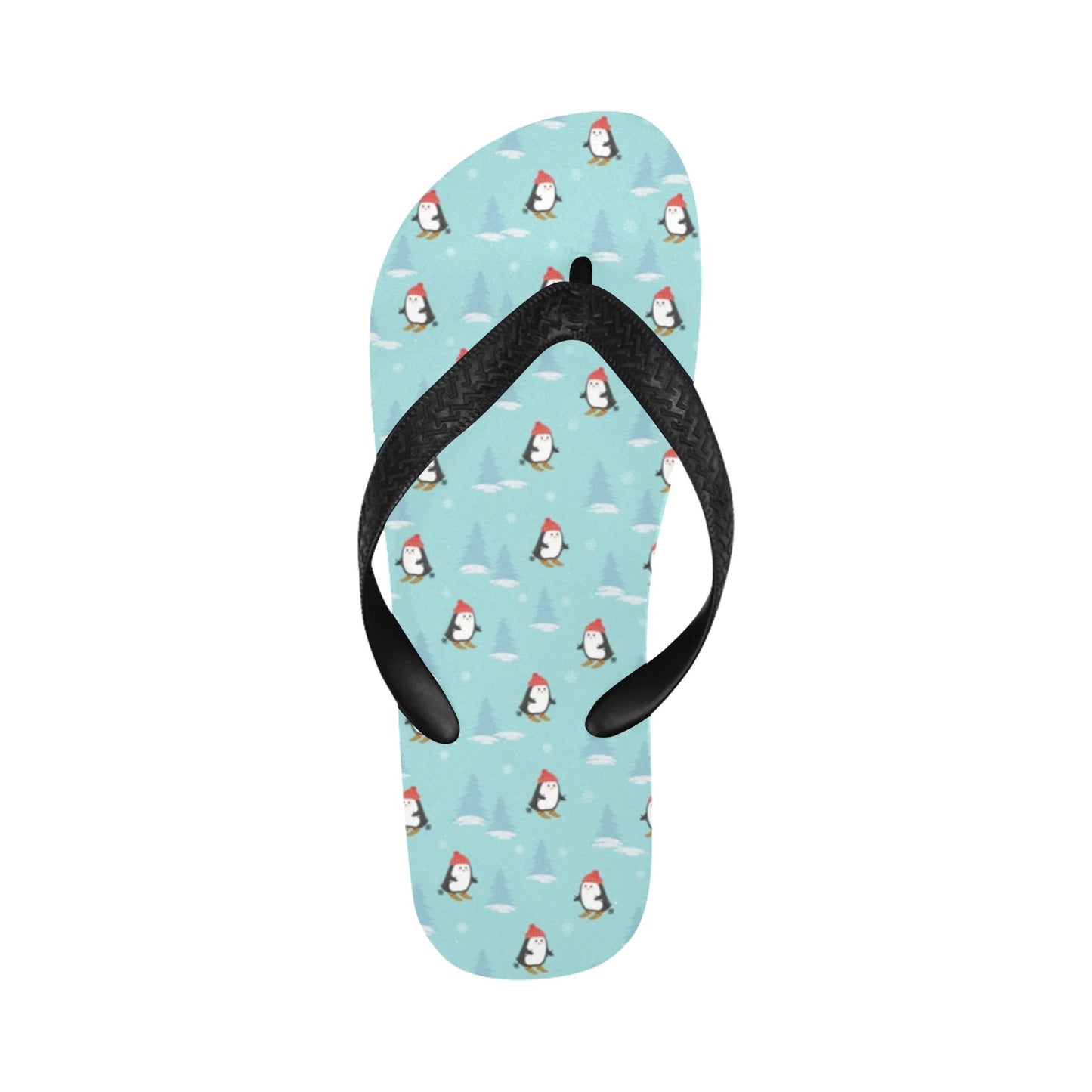Ski Penguin Print Design LKS304 Flip Flops