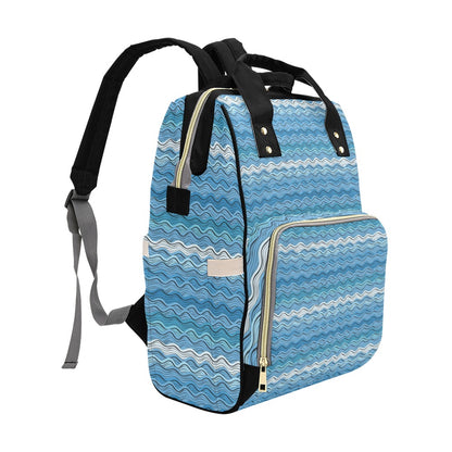 Wave Print Design LKS301 Diaper Bag Backpack